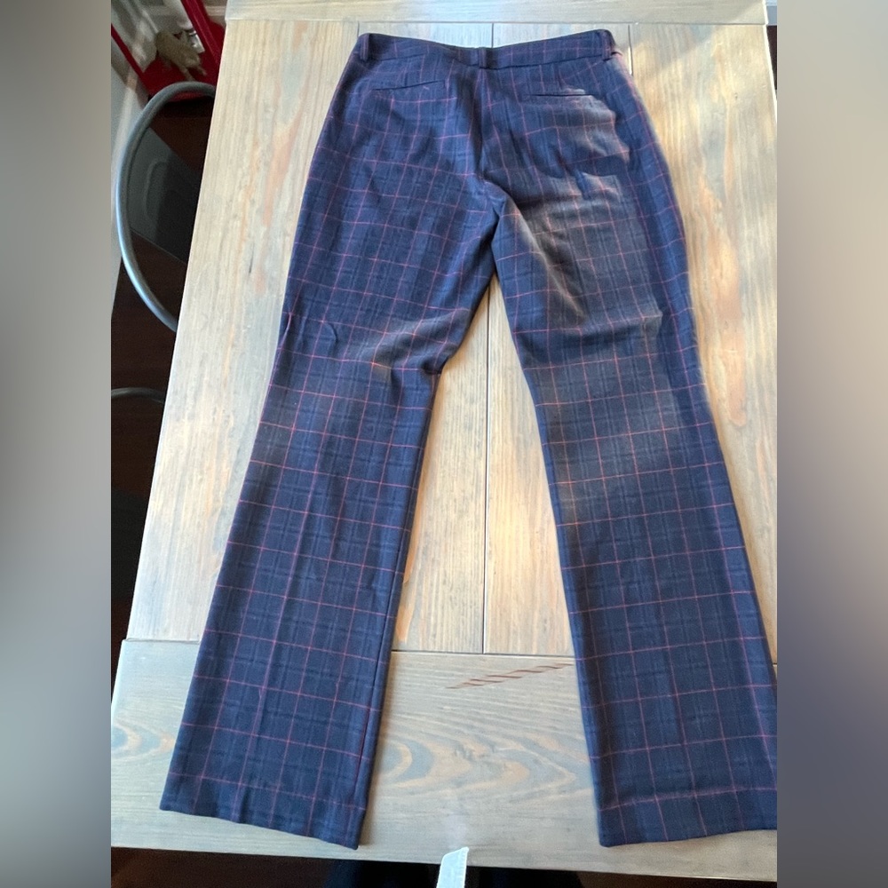 Express navy with red lines pants.
